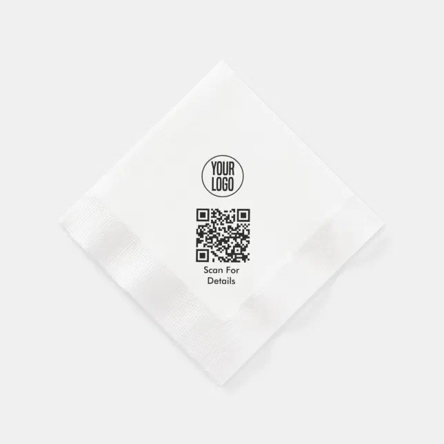 Create Your Own Restaurant Logo QR Code Napkins | Zazzle