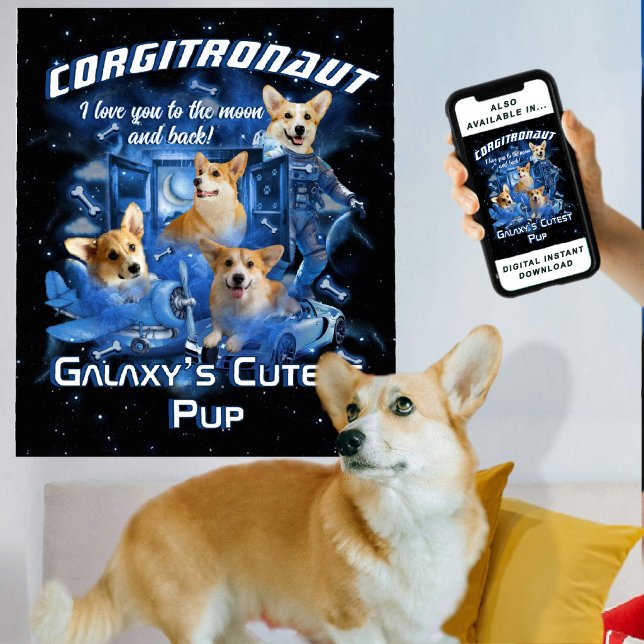 Create Your Own Retro Bootleg Space Pet Dog Photos Poster (Creator Uploaded)