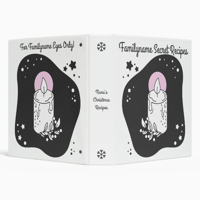 Create Your Own Retro Christmas Candle 3 Ring Binder (Background)