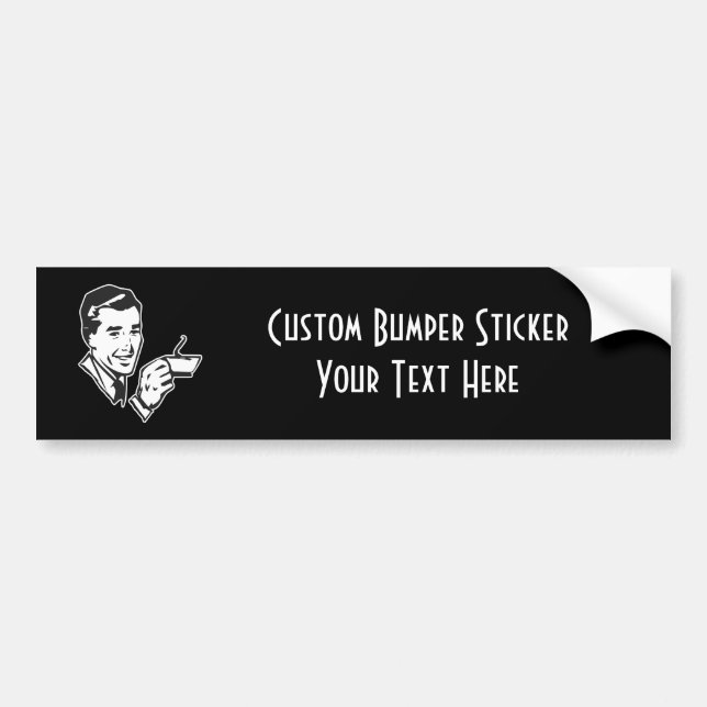 CREATE YOUR OWN RETRO COFFEE MAN GIFTS BUMPER STICKER (Front)
