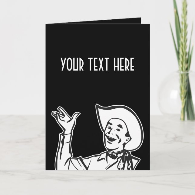CREATE YOUR OWN RETRO COWBOY GIFTS HOLIDAY CARD (Front)