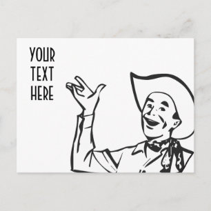 CREATE YOUR OWN RETRO COWBOY GIFTS POSTCARD