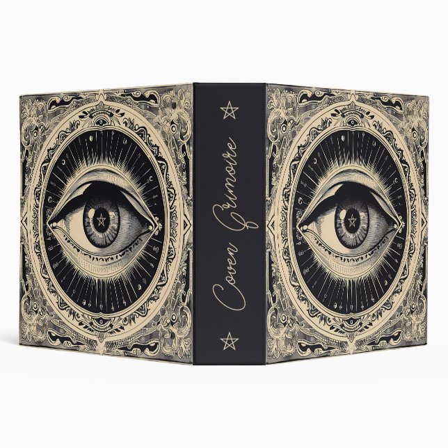 Create Your Own Retro Evil Eye 3 Ring Binder (Background)