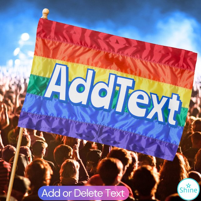Create Your Own Retro Font Custom Text Gay Rainbow House Flag (Creator Uploaded)