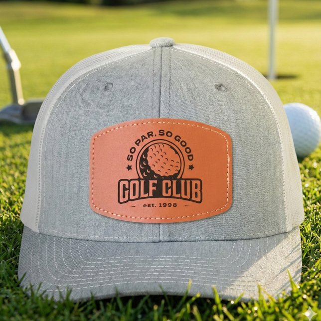 Create your own Retro Golf Club Badge Leather Patch Hat (Make the fairway yours. A vintage look, fully customized by you. )