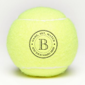 Create Your Own Retro Logo Anniversary Monogram Tennis Balls by BCVintageLove at Zazzle
