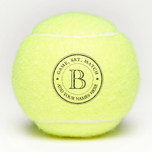 Create Your Own Retro Logo Anniversary Monogram Tennis Balls