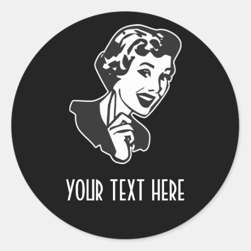 CREATE YOUR OWN RETRO MOM SCOLDING GIFTS CLASSIC ROUND STICKER
