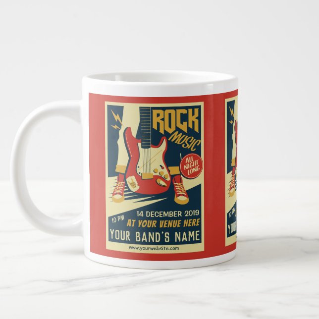 Create your own Retro Rock Music jumbo mug (Left)