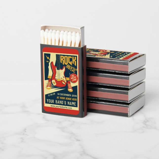 Create your own Retro Rock Music Matchboxes (Stacked)