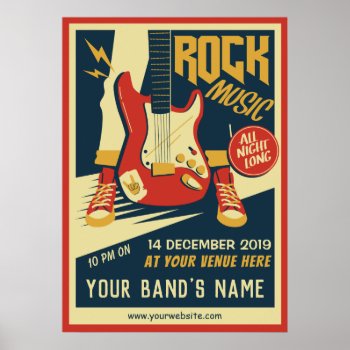 Create Your Own Retro Rock Music Poster by PizzaRiia at Zazzle