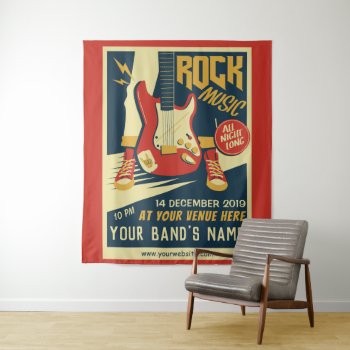 Create Your Own Retro Rock Music Tapestry by PizzaRiia at Zazzle