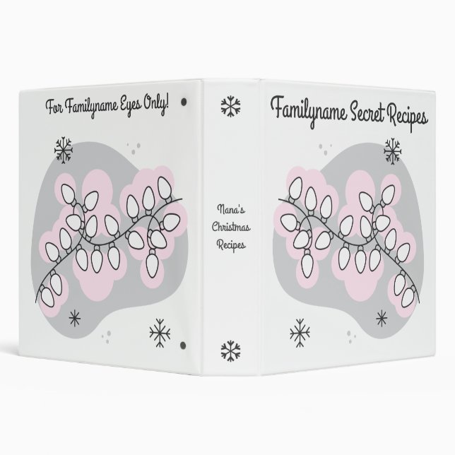 Create Your Own Retro String Lights Christmas 3 Ring Binder (Background)