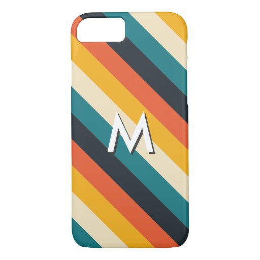 Create Your Own: Retro Stripes Monogram iPhone 8/7 Case