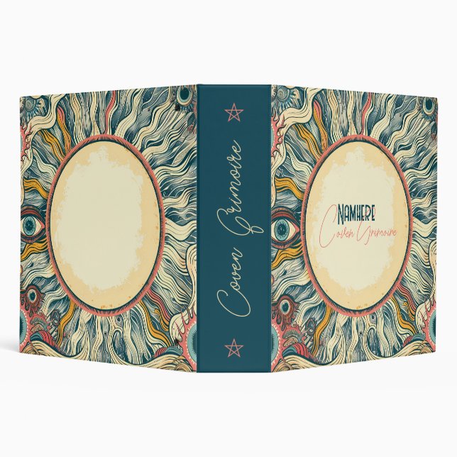 Create Your Own Retro Sun Solar Magic 3 Ring Binder (Background)