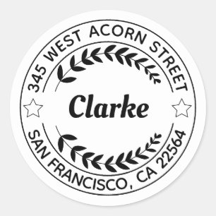 Create Your Own Return Address Black and White Classic Round Sticker