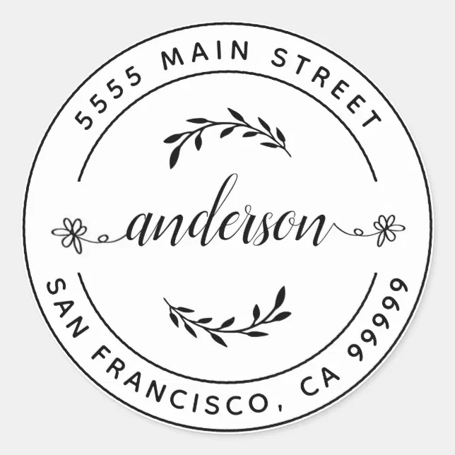Create Your Own Return Address Classic Round Class Sticker | Zazzle
