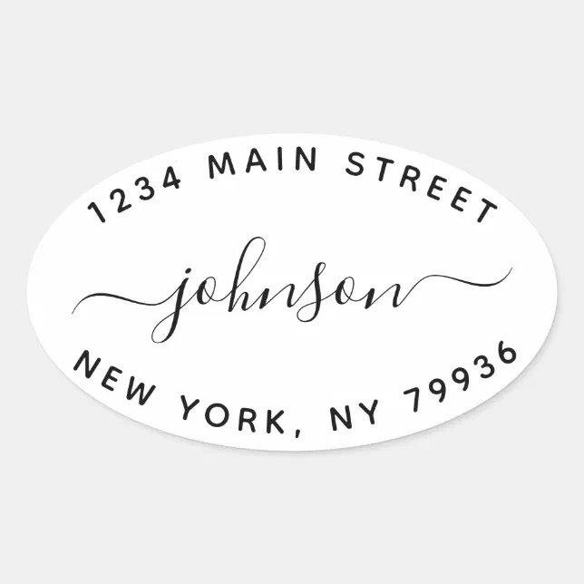Create Your Own Return Address Oval Sticker | Zazzle