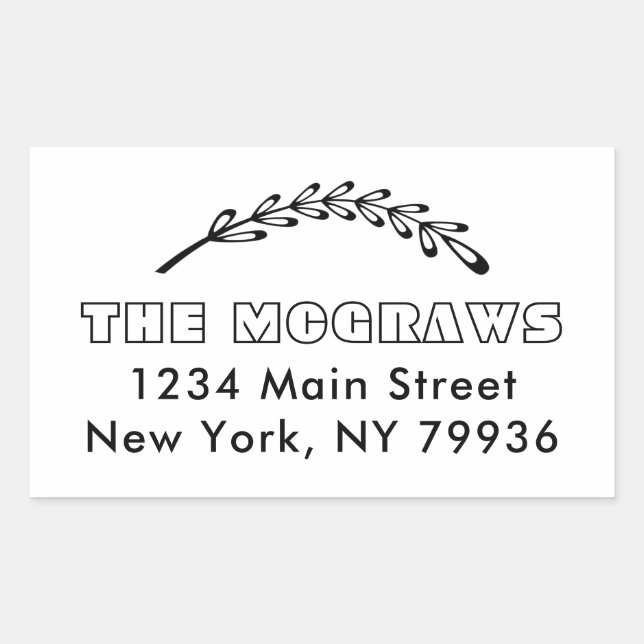 Create Your Own Return Address Tropical Leaves Rectangular Sticker (Front)