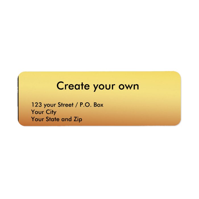 Create your own Return Gold Address Label Return Address Labels