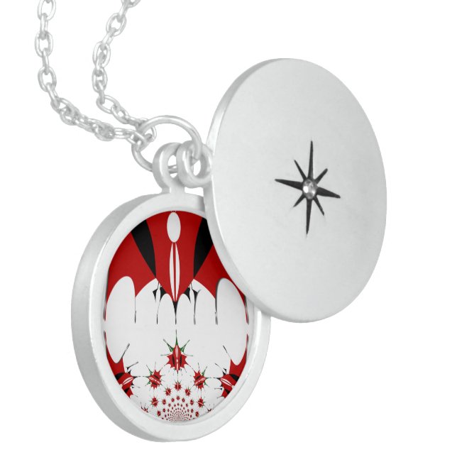 Create Your Own RGB Lovely Black Red Green Locket Necklace (Front Left)