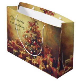 Create Your Own Romantic Christmas Morning Tree Large Gift Bag