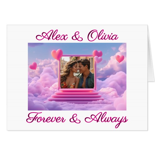 Create Your Own Romantic Heart Photo Template Card (Front Horizontal)