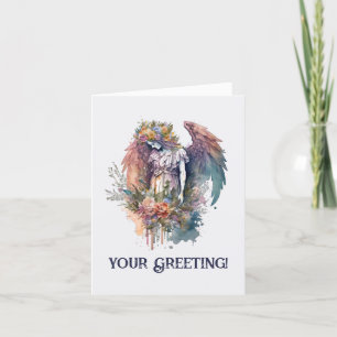 Create Your Own Romantic Somber Christmas Angel  Holiday Card