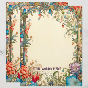 Create Your Own Romantic Summer Garden Floral Letterhead