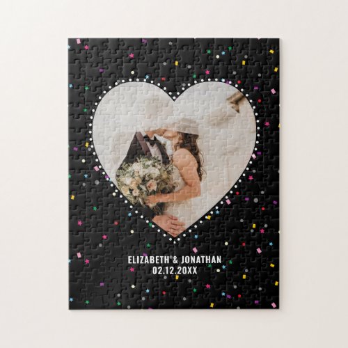 Create Your Own Romantic Wedding Heart Photo Jigsaw Puzzle