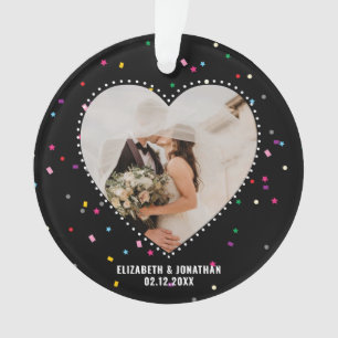 Create Your Own Romantic Wedding Heart Photo Ornament