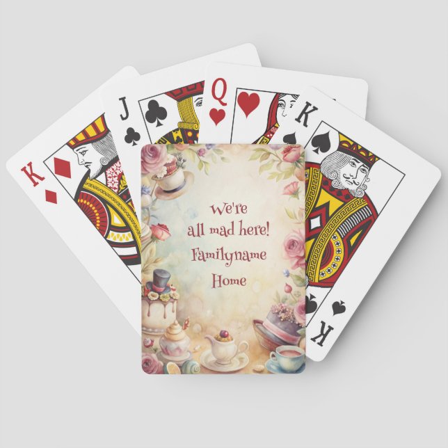 Create Your Own Romantic Whimsical Tea Party Poker Cards (Back)