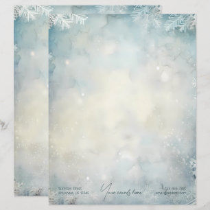 Create Your Own Romantic Winter Snowflakes Yule Letterhead