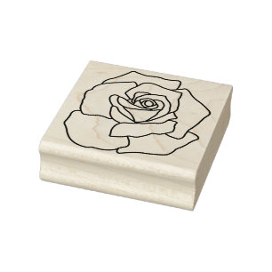 Create Your Own Rose Flower Blossom Floral Rubber Stamp
