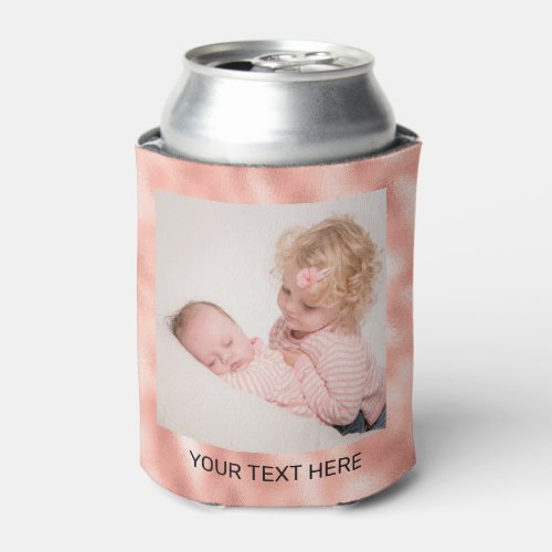Create Your Own Rose Gold 2 Photo Can Cooler