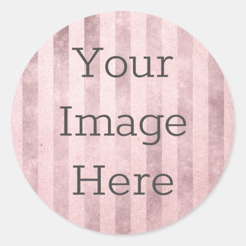 Create Your Own Rose Gold  Blush Pink Worn Stripe Classic Round Sticker