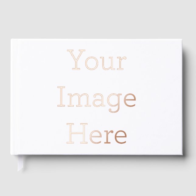Foil Guestbook Size: 9" x 6", 100 Pages, Paper: White Uncoated Lynx(R) Opaque Ultra Paper, Foil Color: Rose Gold (Front)