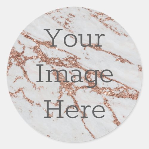 Create Your Own Rose Gold Glitter Sparkle Marble Classic Round Sticker