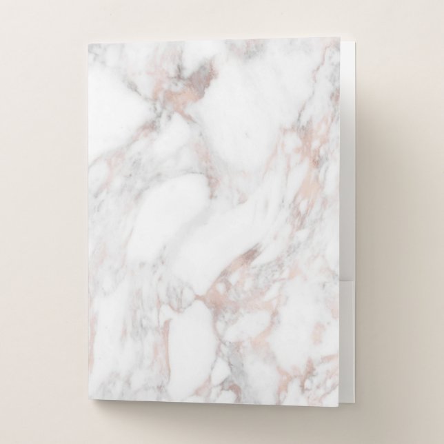 Create Your Own Rose Gold Marble Blank Template Pocket Folder (Front)