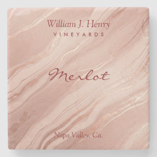 Create Your Own Rose Gold Marble Stone Wine Coaster