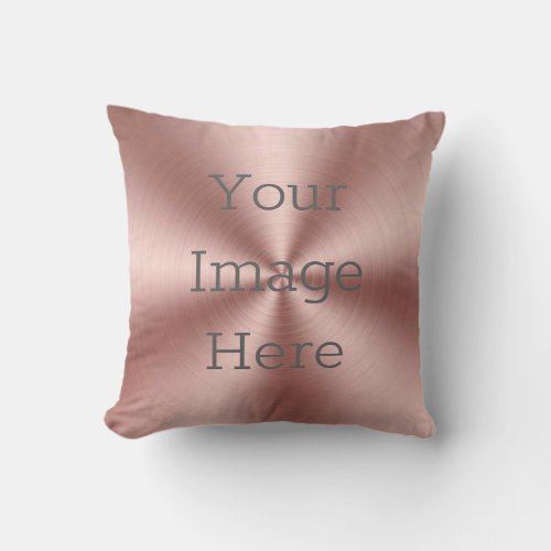 Create Your Own Rose Gold Radial Brushed Metal Throw Pillow