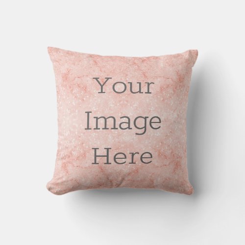 Create Your Own Rose Quartz Pink Sparkle Marble Throw Pillow