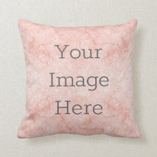 Create Your Own Rose Quartz Pink Sparkle Marble Throw Pillow