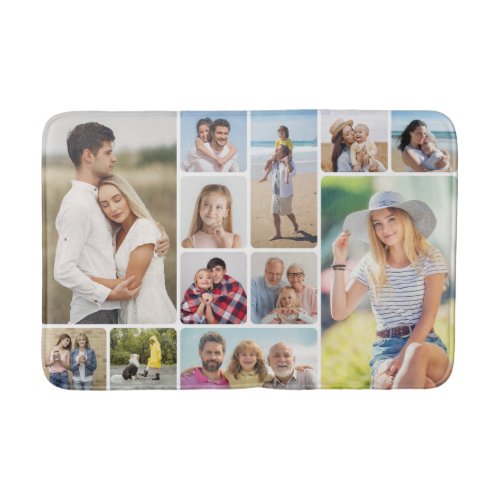 Create Your Own Round Corners 12 Photo Collage Bath Mat