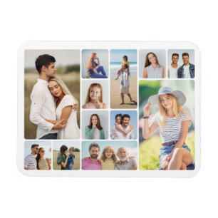 Create Your Own Round Corners 12 Photo Collage Magnet