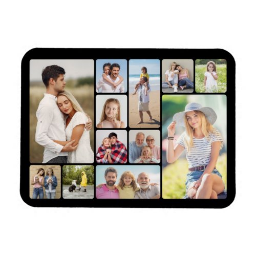 Create Your Own Round Corners 12 Photo Collage  Magnet