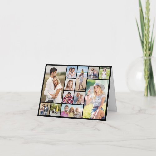 Create Your Own Round Corners 12 Photo Collage Note Card