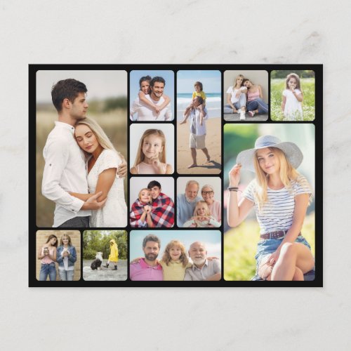 Create Your Own Round Corners 12 Photo Collage Postcard