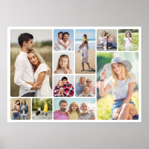 Create Your Own Round Corners 12 Photo Collage Poster