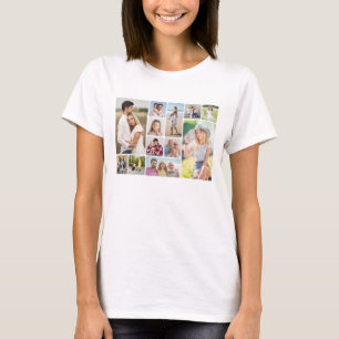 Create Your Own Round Corners 12 Photo Collage T-Shirt
